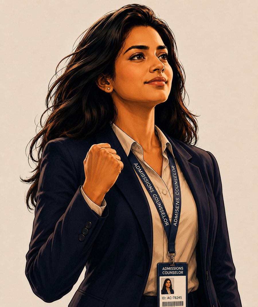 Confident admission counselor — Alia